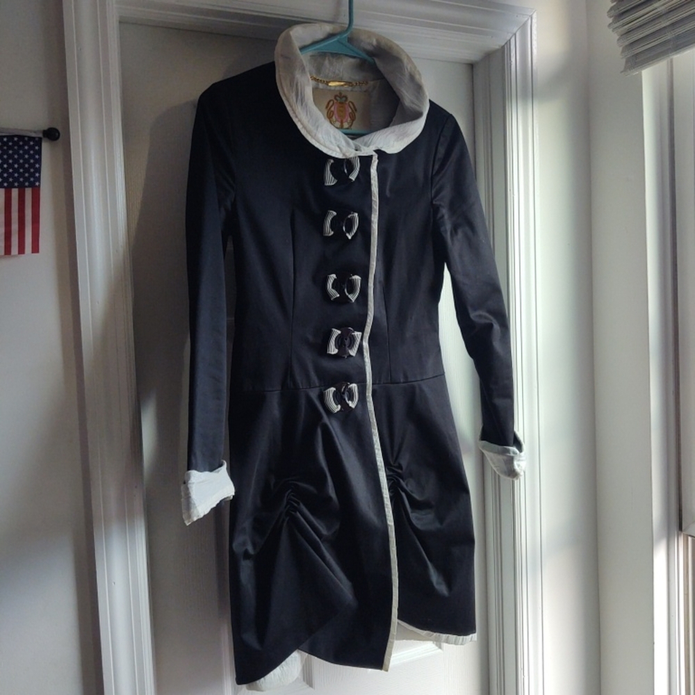 Glamorous PAOLA POGGI ITALY Evening Jacket Size 36 Black & White Fancy Outfit EX